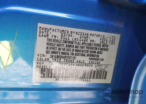 2024 Nissan Sentra Sr Xtronic Cvt from USA, damaged, VIN 3N1AB8DV4RY321161